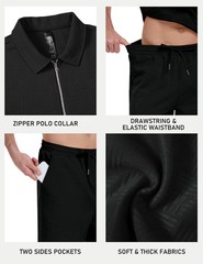 Mens Sweat Suits Set Tracksuit 2 Piece Outfits Short Sleeve Casual Sweatshirt…