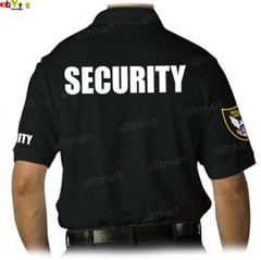 MEN’S PRINTED SECURITY POLO T-SHIRT UNIFORM EMBROIDERY BADGE POLICE STAFF PARTY