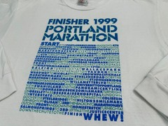 Vintage 1990s 1999 Nike Portland Marathon Race Finisher Long Sleeve T-Shirt, M L