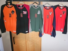 Bulk of 5 New Mitchell and Ness LS tees multi sizes