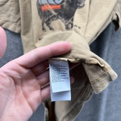 The North Face Shirt Mens Medium Khaki Crewneck Bulls Tan Beige Cotton Print