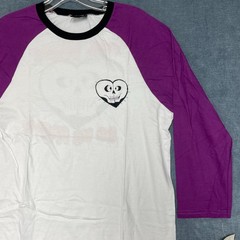 Volcom Till Death Do Us Party T Shirt Mens Medium White Purple Raglan Sleeve