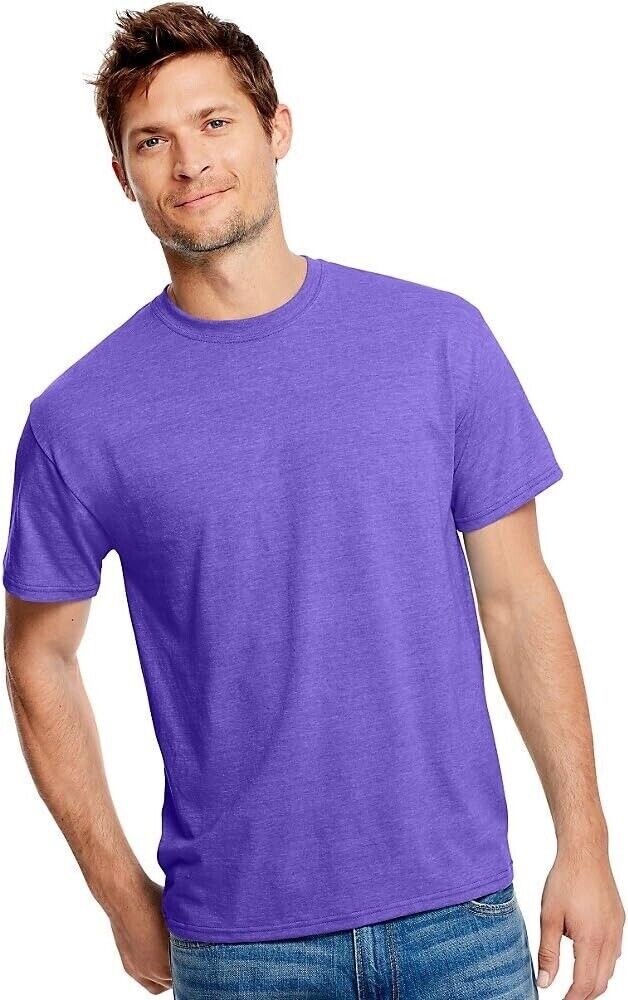 Hanes Men’s X-Temp Fresh IQ Tri-Blend Performance Tee 42TB Grape Heather, S, NWT