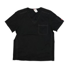 Dickies Scrub Top Mens Medium Black V Neck Stretch Pocket Work Shirt Tee