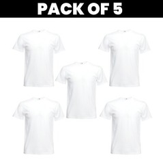 Pack 5 & 3 Fruit of the Loom T-Shirt Plain Casual Wear stag do hen Unisex SS048
