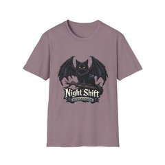 Bat Cat Gothic Fantasy Dark Winged Animal Spooky Night Unisex Softstyle T-Shirt