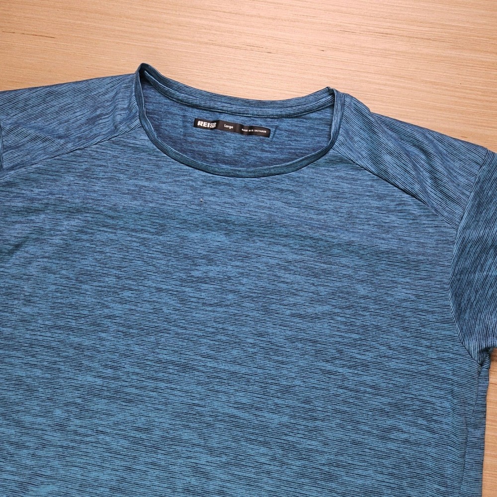 REI Co-op T-Shirt Mens L Blue Short Sleeve Activewear Hiking Performance