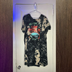 Friday the 13th – Welcome to Camp Crystal Lake acid wash t-shirt dress (sz 3)