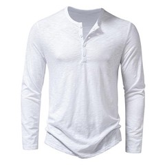 Camisa De Manga Larga Moda Lujo Camiseta Elegante Algodón Cuello V Para Hombres