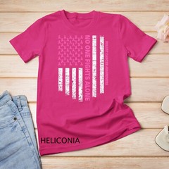 No One Fights Alone USA Flag Breast Cancer Awareness Unisex T-shirt
