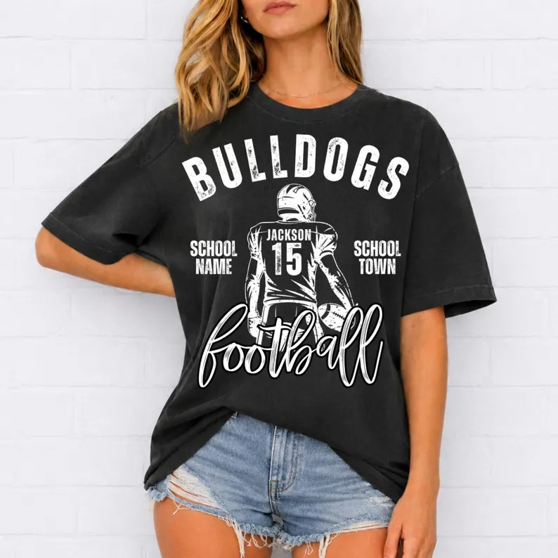 Custom Football Team Comfort Tee Personalized Fan Shirt Game Day
