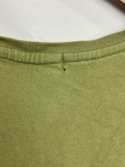 Onitsuka Tiger T Shirt Leather Strap Front Pocket Tee Green US S / M Japan XL