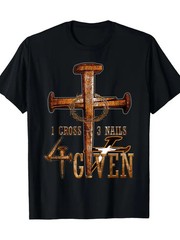 Men’S Christian “1 Cross 3 Nails 4 Giving” Pattern T-Shirt – 100% Pure