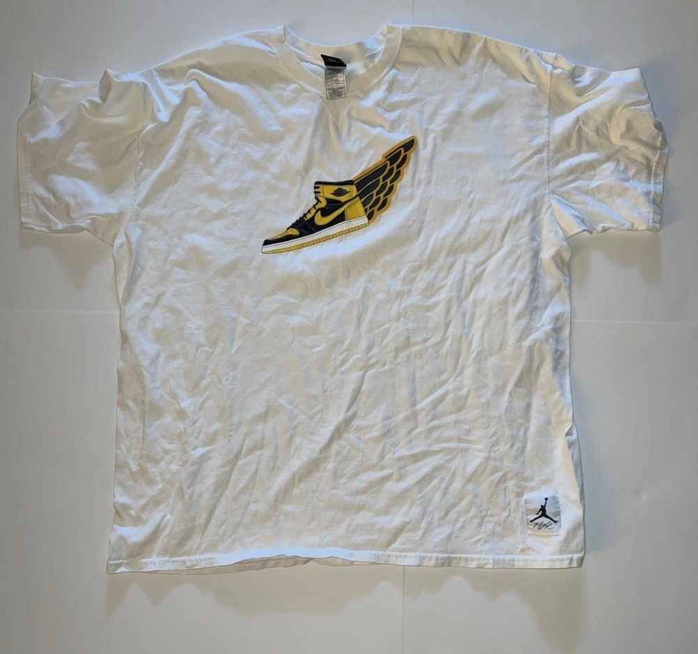 Vintage Air Jordan 1 Jordan Brand T Shirt Og Y2k Sz 3xl White Yellow
