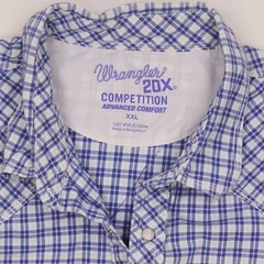 WRANGLER 20X COMPETITION Men’s Shirt Long Sleeve . Size: XXL. Multicolor plaid