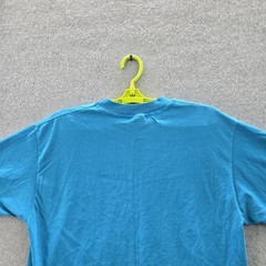 VINTAGE Hanes Men Shirt L Blue Heavyweight 50/50 Single Stitch 90s USA