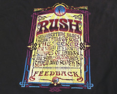 Vintage 2004 Rush Rock Band Concert Tour T-Shirt XL Black Tour Cities on Back