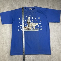 Vintage 90s Discovery Channel Store Polar Bears Blue T-Shirt USA Men’s Size XL
