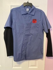 NWT Phillips 66 Shirt Long Sleeve Button Up Mechanic Friday Night Racing Blue S