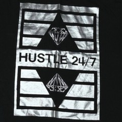 SUNA Hustle 24/7 Black Graphic Short Sleeve 100% Cotton T-Shirt Men’s Size L