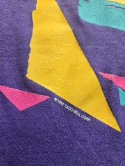 Vintage 90s Taco Bell T Shirt Adult Large Purple Geometric Graphic Retro 22×25