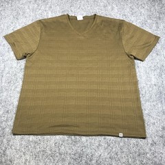 Stacy Adams Shirt Mens 3XLT Green Textured V Neck Short Sleeve Big Tall Knit