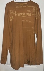 Vintage Mecca Apparel Brown Long Sleeve T-Shirt Mens Size XL Hip-Hop Y2K