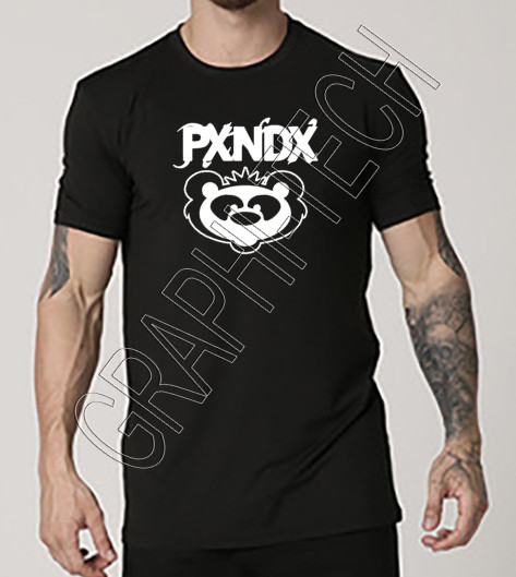 PXNDX PANDA PLAYERA NEGRA / BLACK T-SHIRT BANDA ROCK MONTERREY MEXICO
