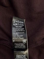 M&S T Shirt 2XL Regular Fit Mens Dark Burgundy New With Defects XXL 47-49in