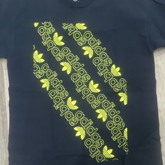 adidas Originals Black/Yellow Logo Graphic Jersey Cotton T-Shirt Men’s S