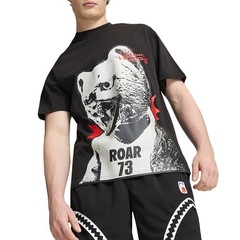 PUMA He Can Hoop Graphic Crew Neck Short Sleeve T-Shirt Mens Black Casual Tops 6