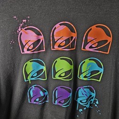 Taco Bell T-Shirt Mens Large Black Short Sleeve Colorful Bells Employee