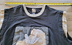 Vintage Raw Blue Mens 2XL Black White Grey Lace Up Buckle Sneaker Tank Top Shirt