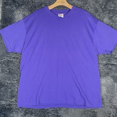 VINTAGE HANES HEAVYWEIGHT T-SHIRT MEN’S SIZE XL BLANK PURPLE SINGLE STITCH USA