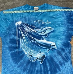 Hand Dyed Dolphins Florida Destination Nature T-Shirt XL NEW [NWT]