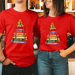 Crayon Christmas Tree T-Shirt Colorful Holiday Teacher Student Xmas Gift T-5171