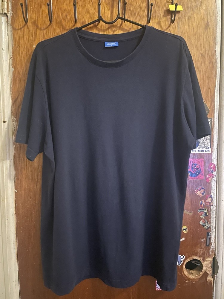 City Lab 100% Premium Cotton Black Crew Neck T-Shirt Size Large