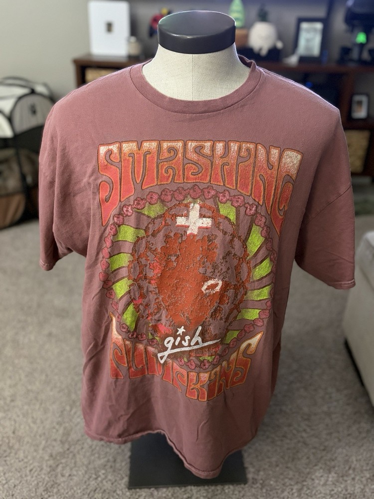Smashing Pumpkins Gish T-Shirt S/M Mens Maroon Grunge Band Distressed Oversized