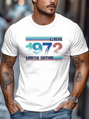Men’S Outdoor Casual Sports T-Shirt, Limited Edition Vintage 1972 Graphic Tee –
