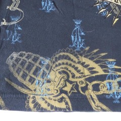 Christian Audigier SMALL Shirt Argyle Pink Green Gold Foil Ink Vintage LA