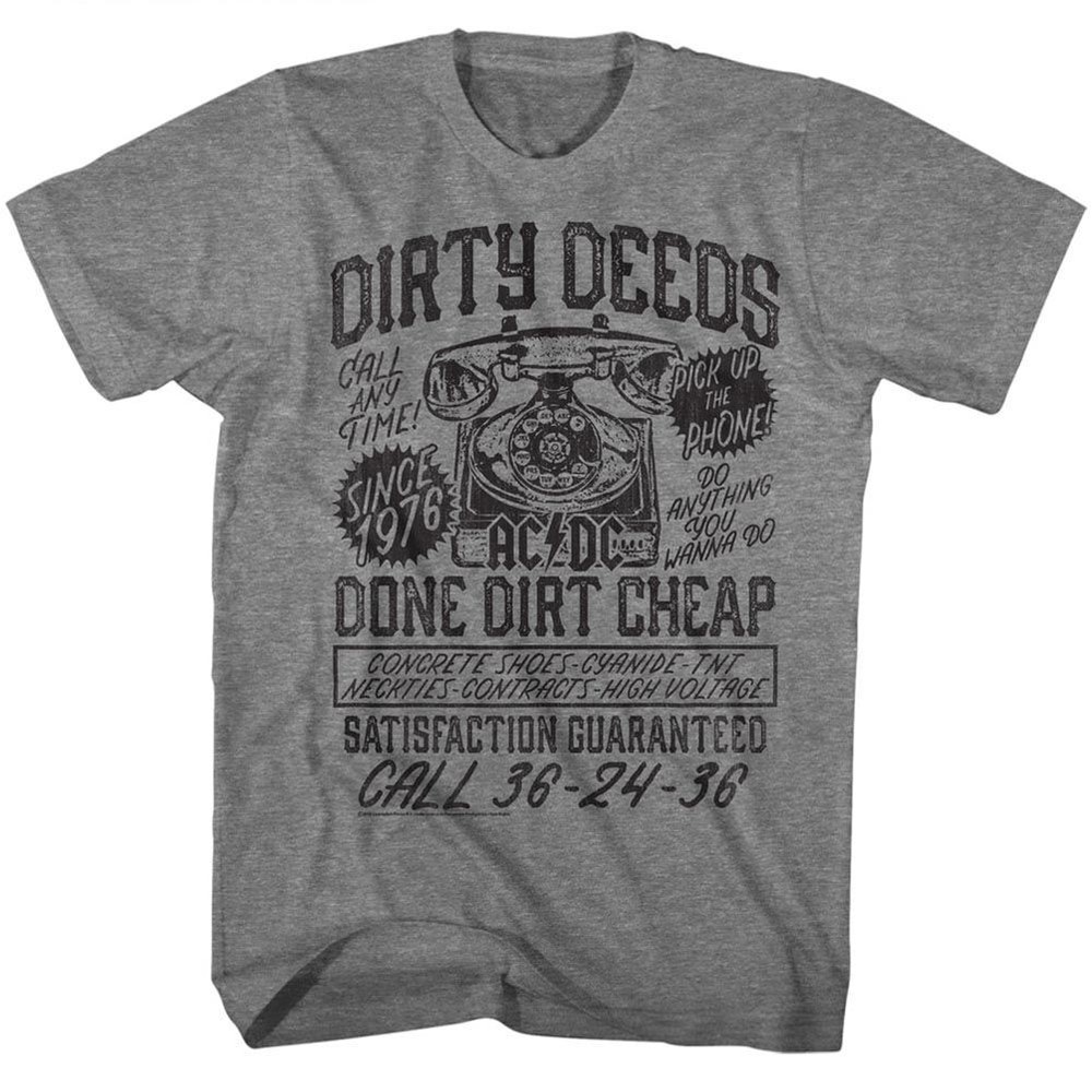 ACDC – Dirty Deeds – Short Sleeve – Heather – Adult – T-Shirt