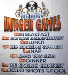Hunger Games Hot Dog Rib Beer Taste Big Dogs Tee Shirt Large XL 2X 6X White