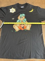 Vtg Hanes Halloween Teddy Bear Pumpkin Tee shirt Single Stitch Puff Print L USA