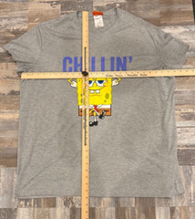 SpongeBob Chillin Grey Cotton T-shirt Nickelodeon Size XXL