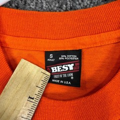 Vtg Tommy Boy Fruit of the Loom Shirt Mens Small Orange Short Sleeve Graphic