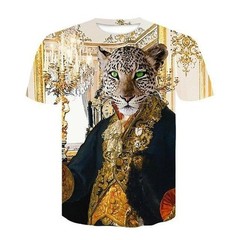 Luxury Baroque Style 3D Print Men’s T-shirts Fashion Round Neck Short Sleeve.