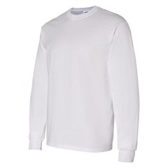 Gildan – Long Crew Neck Tee 100% Heavy Cotton White Color T-Shirt Pack 6