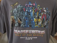 Transformers Rise of the Beast T-Shirt Movie Promo Grey Unicron Autobot 2XL