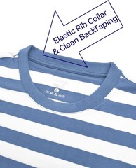 Mens Short Sleeve Striped T Shirt Casual Cotton Stretch Tee for Summer Layering