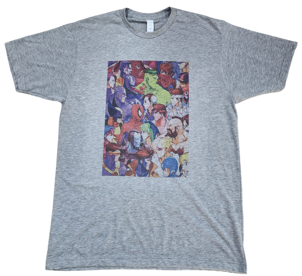 Marvel VS Capcom Arcade Men’s T-shirts Vintage Gray Retro Soft Style Gift Idea